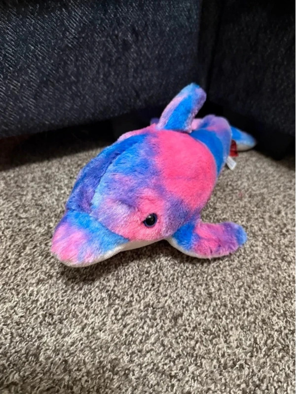 Fiesta Blue Pink Purple Tie Dye Dolphin Plush Stuffed Animal